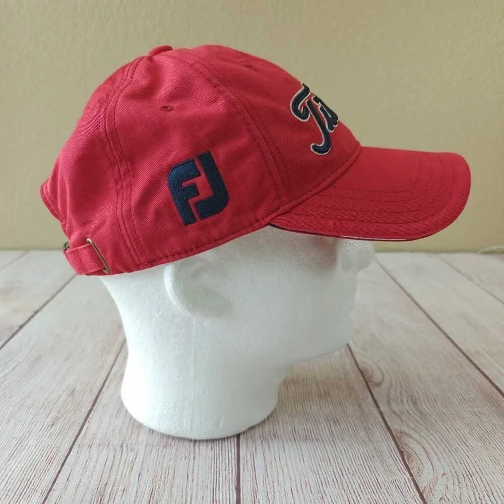 Titleist FJ Pro V1 tour embroidered cotton red golf hat